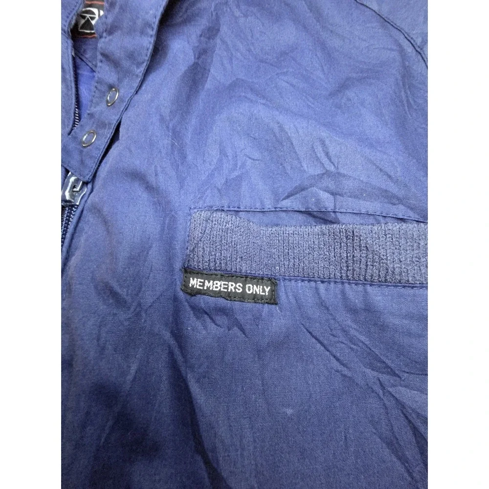 Vintage Members Only Jacket‎ Mens Size 44 Blue Full Zip Bomber Coat 80s